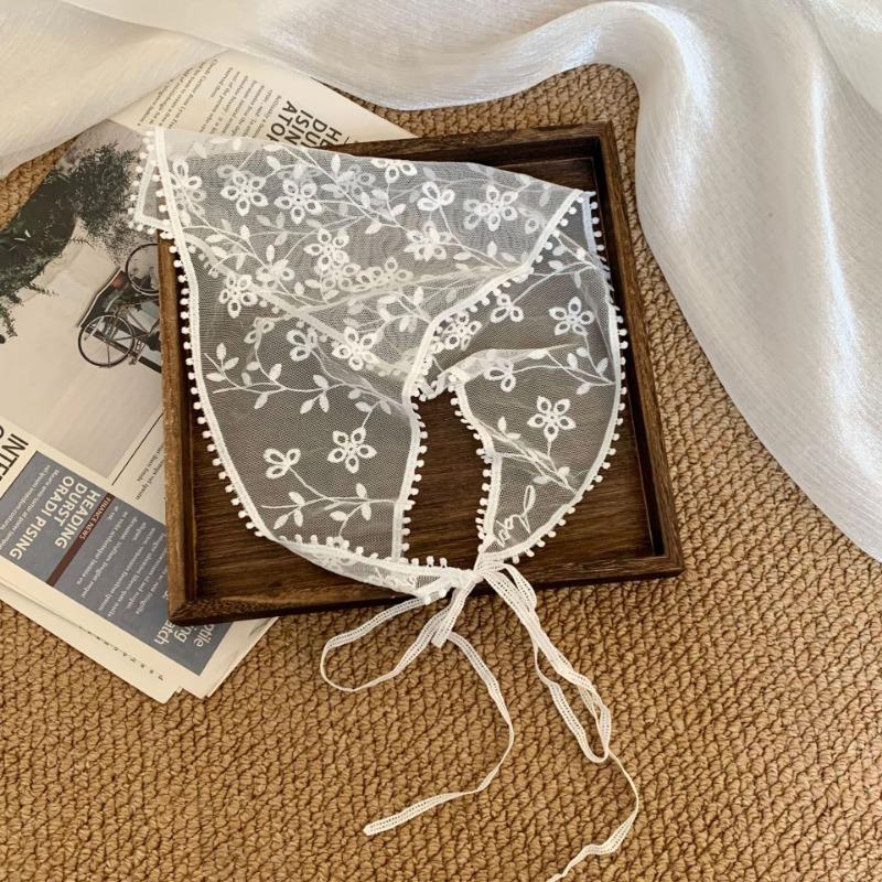 Lace Silk Scarf Headscarf Headband Pastoral Spring New Multi-functional Triangle Scarf Waist Seal