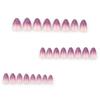 24 Pezzi Unghie Finte Press On French Tip Corte Gradiente Viola Scintillante Forma Mandorla Unghie Finte da Incollare sulle Unghie per Donne Regalo