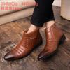 2025 Autumn and Winter New Men's Pointed Casual Shoes British Retro High-top Small Leather Shoes Fashion Trend Men's Shoes