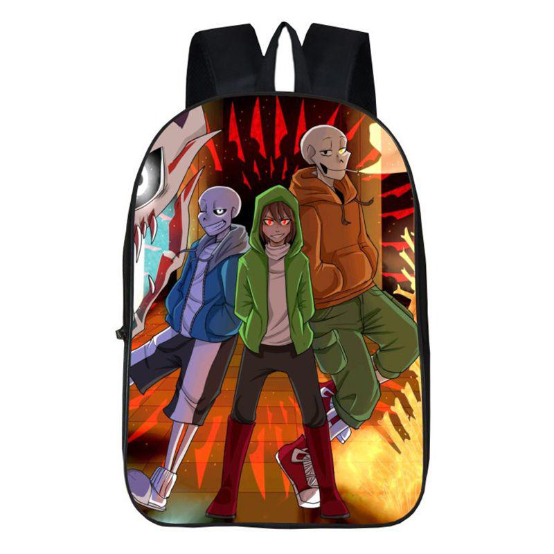 17" Sans Undertale Papyrus Children Students Backpack School Bookbag Bag Travel