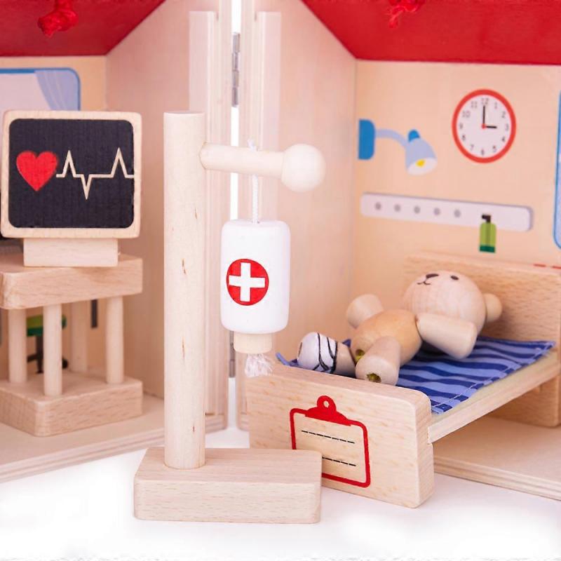 Bigjigs Toys Wooden Mini Hospital Play Set Toy