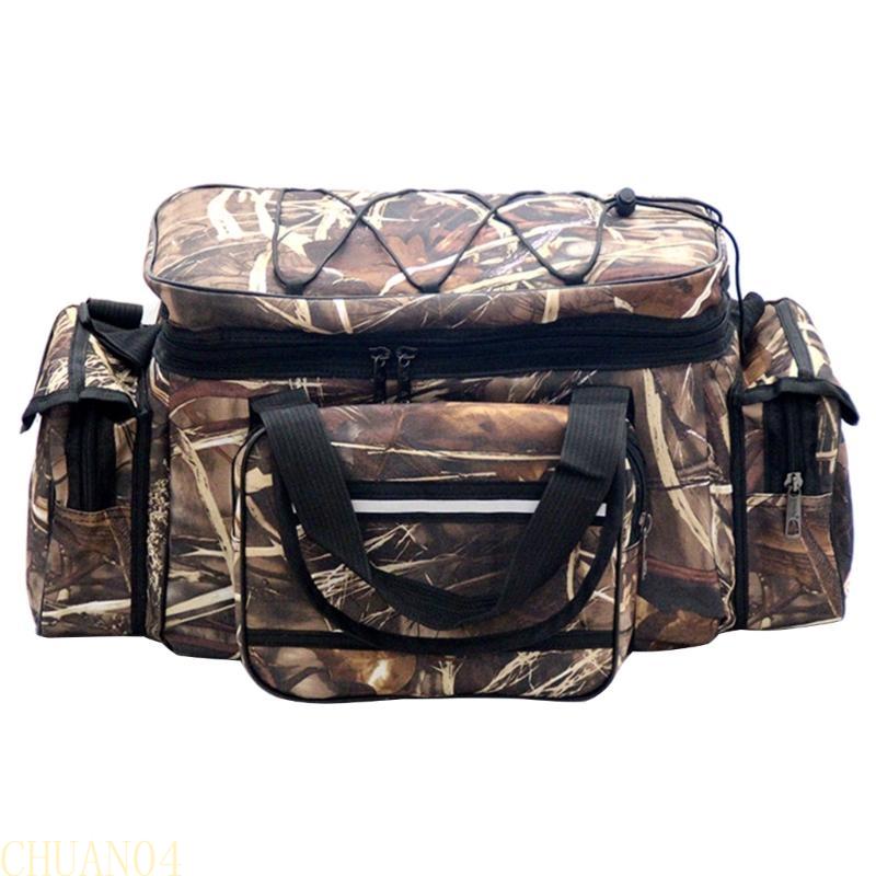 A1A2 Large Capacity Fishing Tackle Bag MultiPockets Fishing Gear Carrying Bag Outdoor Portable Oxfords Cloth Shoulders Bag