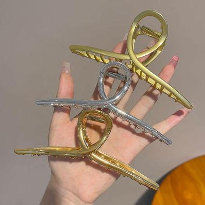 Premium Överdimensionerat Metallhårklämma - Elegant Hajdesign för Kvinnor