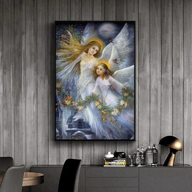 Flower Fairy Girls Pictures Canvas Painting Girls Posters Picture Figure Painting Wall Art Modern Home Decoration