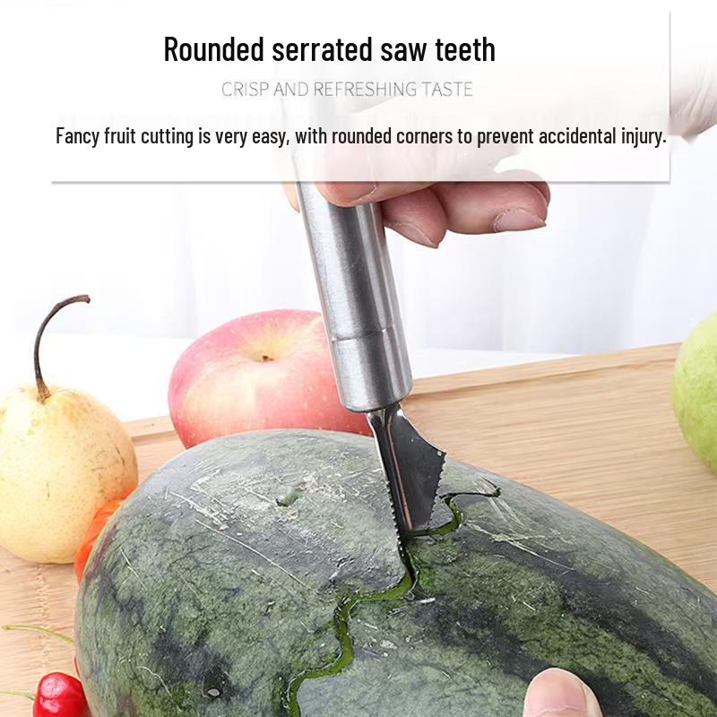Stainless Steel Double-Ended Fruit Baller & Carving Knife for Kitchen Use