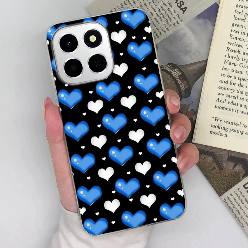 Clear Phone Case For Huawei Honor X6c X8c X7a X8a 400 Pro Pretty Love Heart Pattern Soft Silicone Shockproof Premium Protection Cover For Huawei Shell