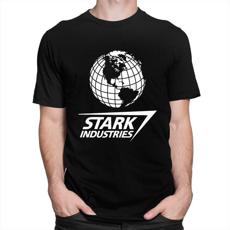 Custom Stark Industries T Shirts for Men Pure Cotton Tee Tops Tshirts Short Sleeve Casual Tshirt