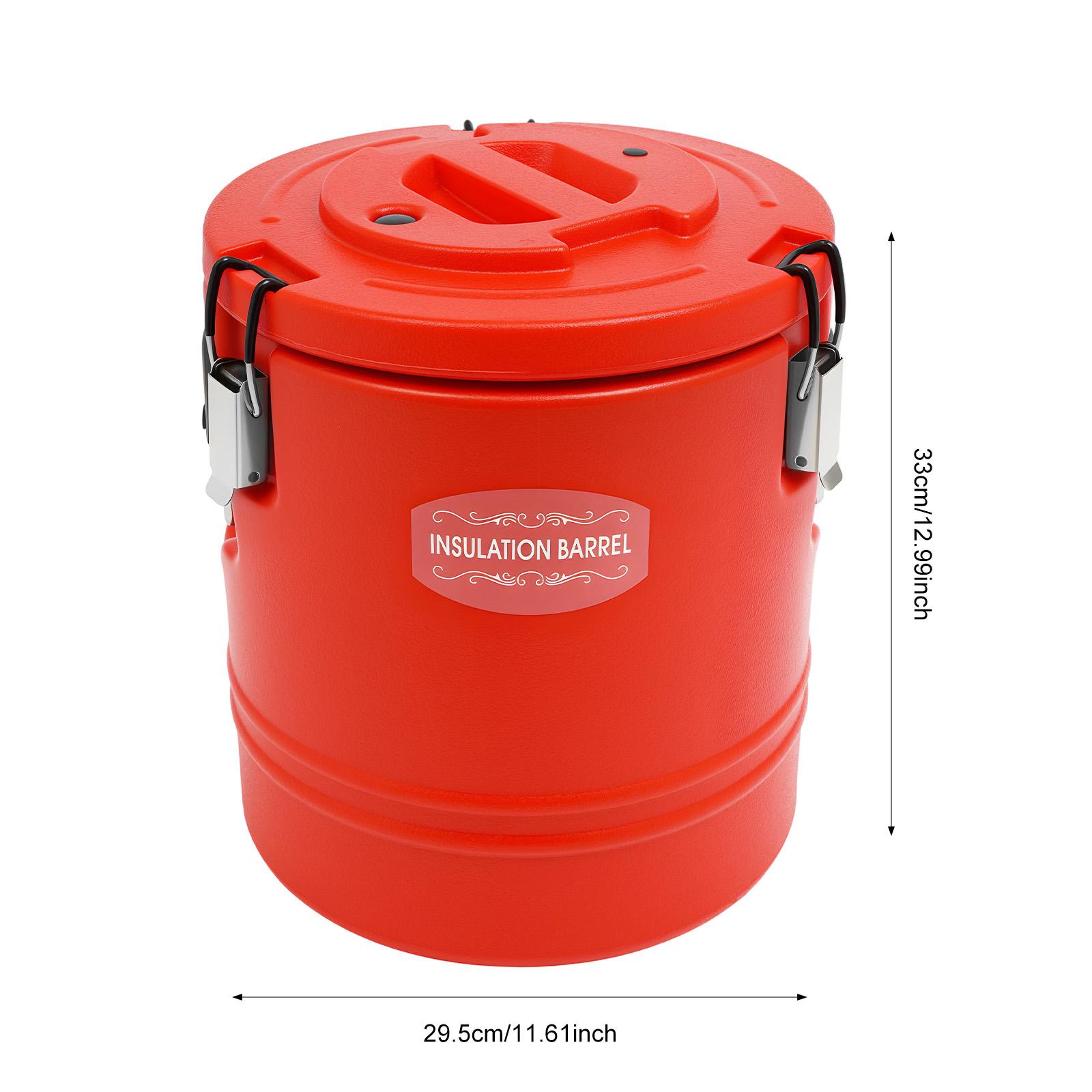 

15 л/15,85 кварт Энергосберегающий Изолированный Контейнер для Супа, Коммерческий Круглый Термос, для Кухонь, Банкетов на Открытом Воздухе, Торговых Палаток красный