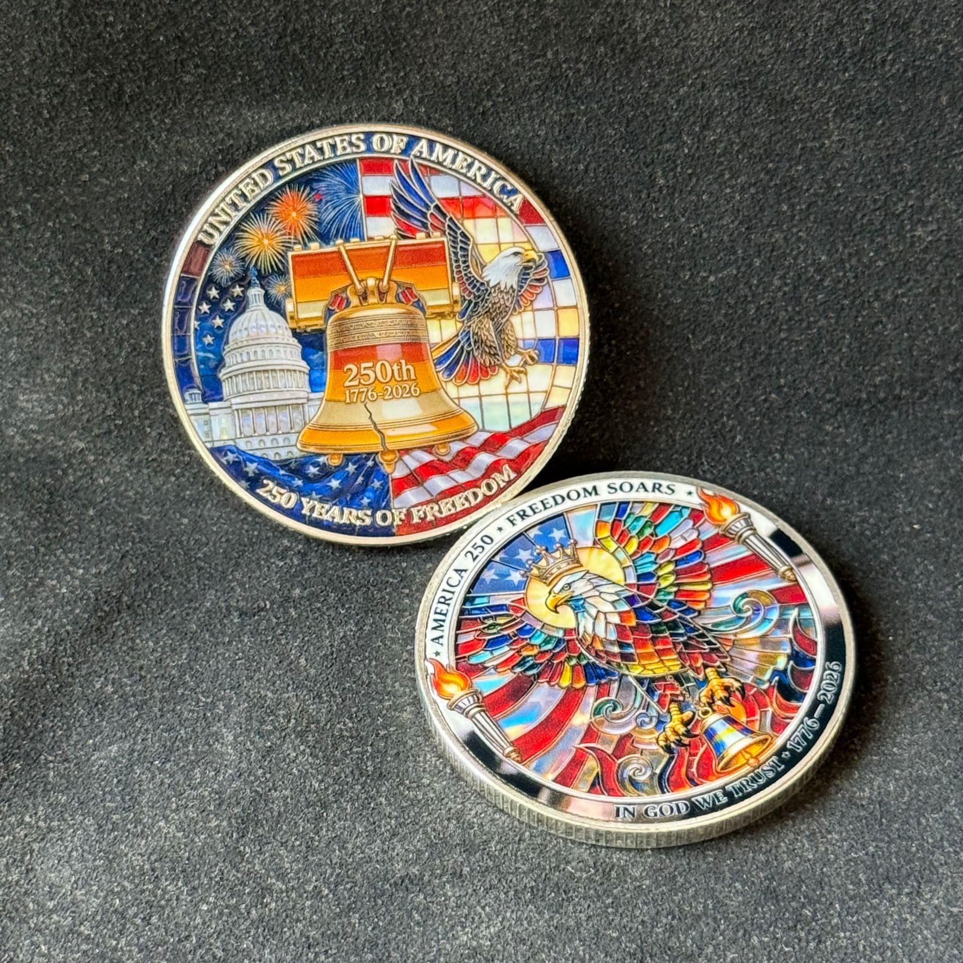 250th Anniversary US Founding Commemorative 3D Statue of Liberty Coin 4cm x 4cm x 0.3cm