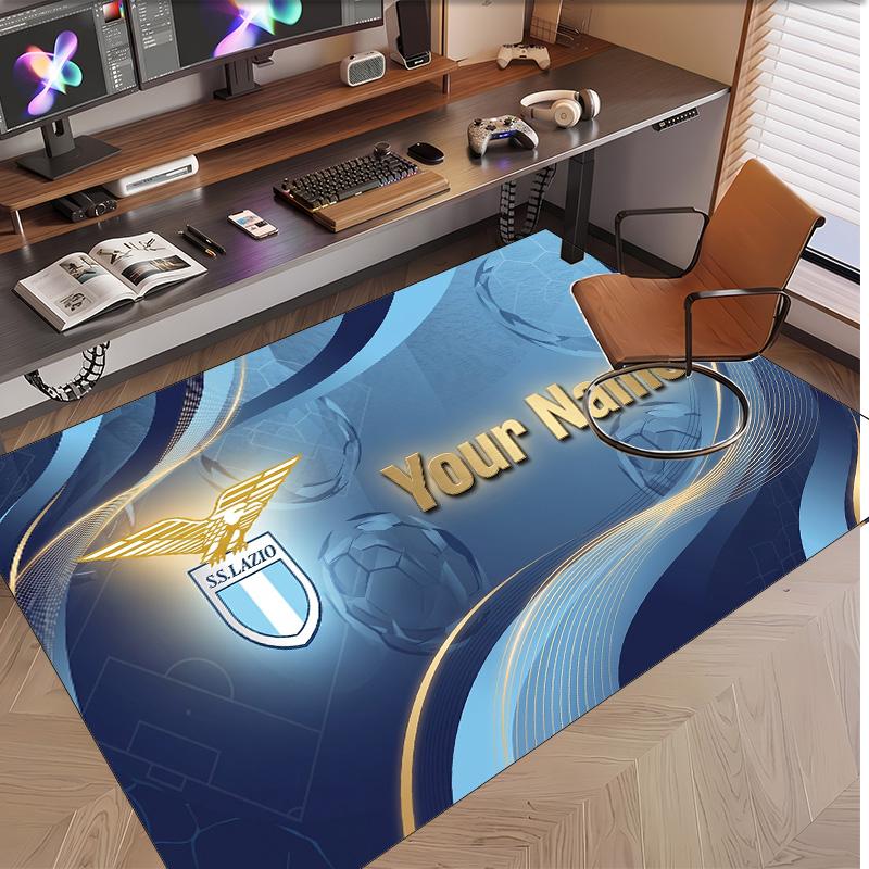 Personalized Crystal Velvet Carpet Lazio FC Pattern Non Slip Floor Rug