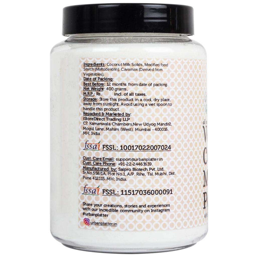 Kokosų pienas veganams milteliais (400 g), Veganiški kokosų pieno milteliai, Urban Platter