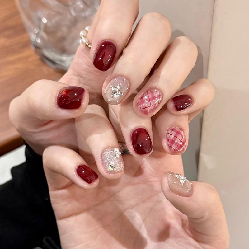 Verlaufende Bernstein-Goldfolie Abnehmbare Nagelsticker - Herbst/Winter-Kollektion