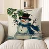 Home Decor Merry And Christmas Decorative Throw Pillow Pattern Cushion Cover Suitable For Sofa Bedroom Car Pillow Cover