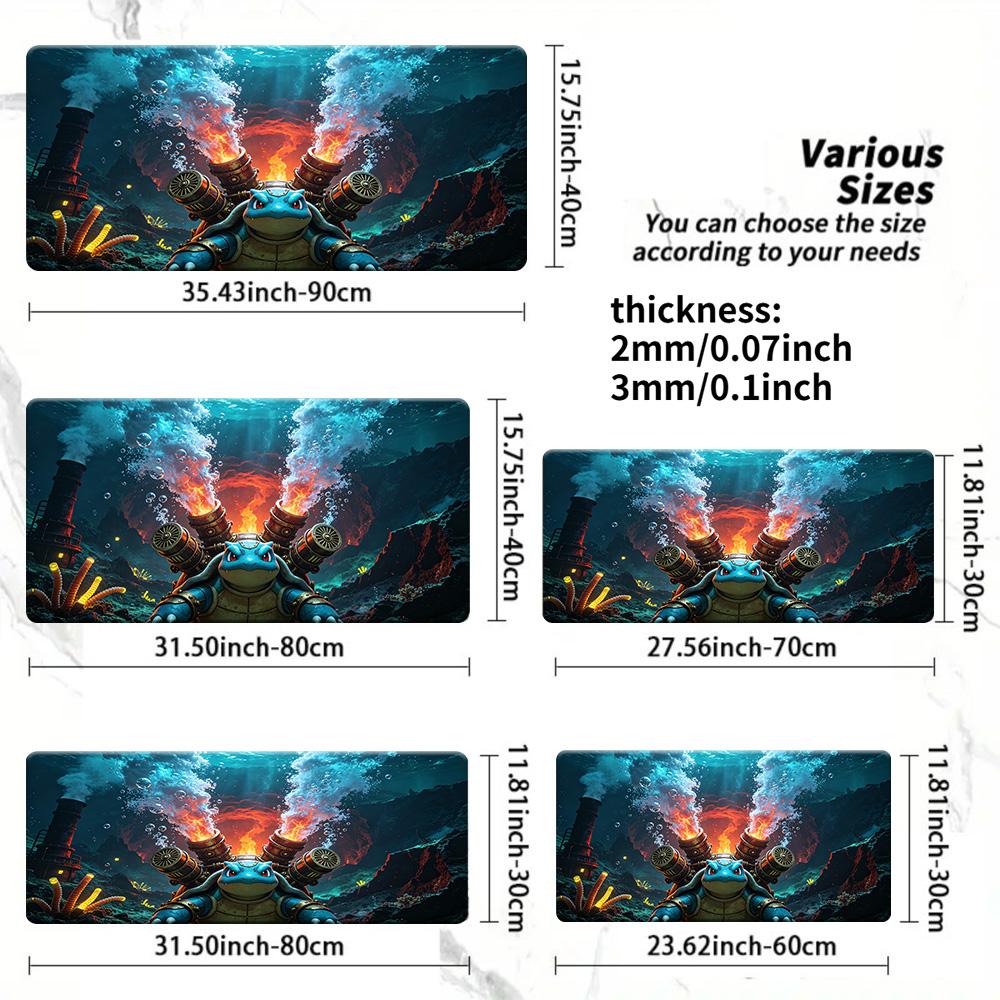Pokemon Ash Pikachu Study Night Gaming Mouse Pad NonSlip Desk Mat 30x80x0.2cm