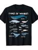 Men & Women' Retro Unisex T-Shirt - 10 Color-Coded Species with Names & Labeled Illustrations, Round Neck Casual Graphic Tee Suitable for Gifts, Outdo