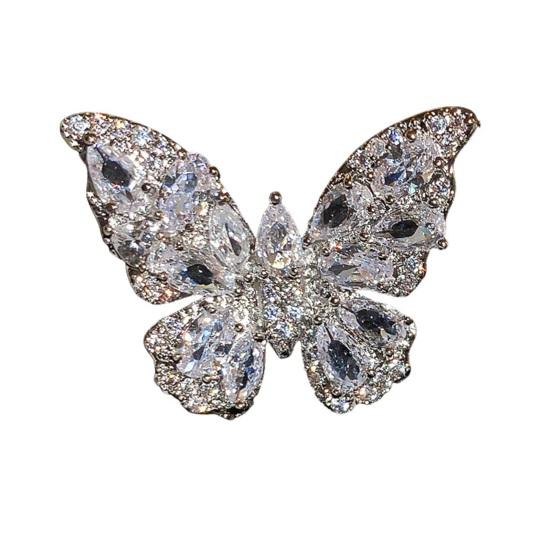 1 Pc Women Butterfly Ear Cuff Rhinestone Butterfly Clip-On Earring No Piercing Ear Wrap Jewelry Gift for Her Birthdays Parties Weddings
