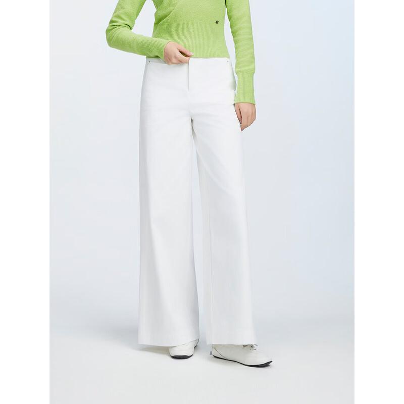 ELLE Women s High-Waist Wide-Leg Cotton Casual Pants XL