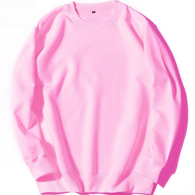 Moletom Hip Hop Unissex Gola Redonda Cor Sólida para Outono/Inverno