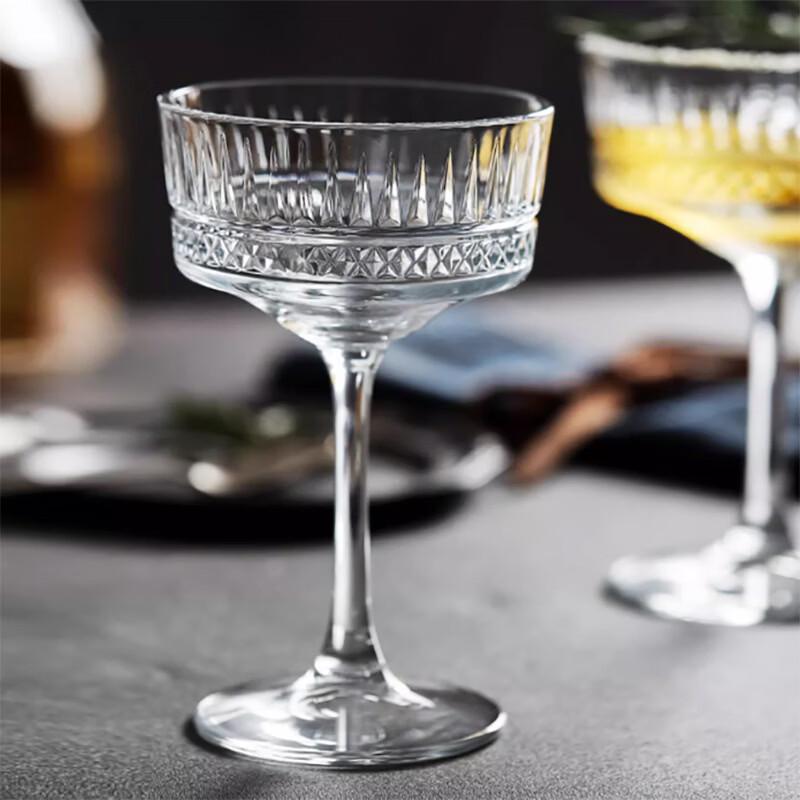 OLOEY European Engraved Glass Cocktail Glasses (Set of 2)