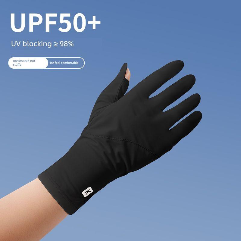 

Electric Car Sun Protection Gloves Female UV Protection Summer Female Driver Driving Thin Anti-Slip Breathable Touch Screen Ice Sleeve Black