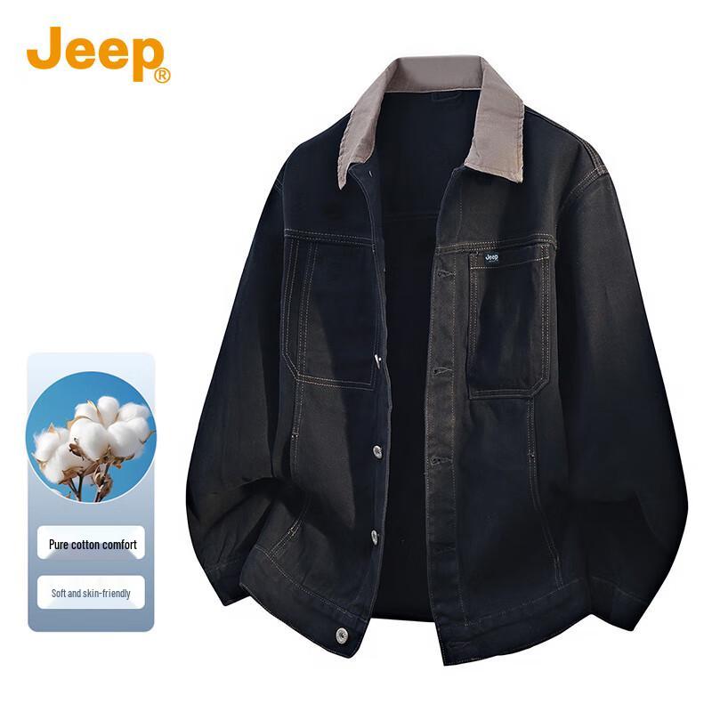 

JEEP Men s Heavy Cotton Contrast Lapel Workwear Jacket M