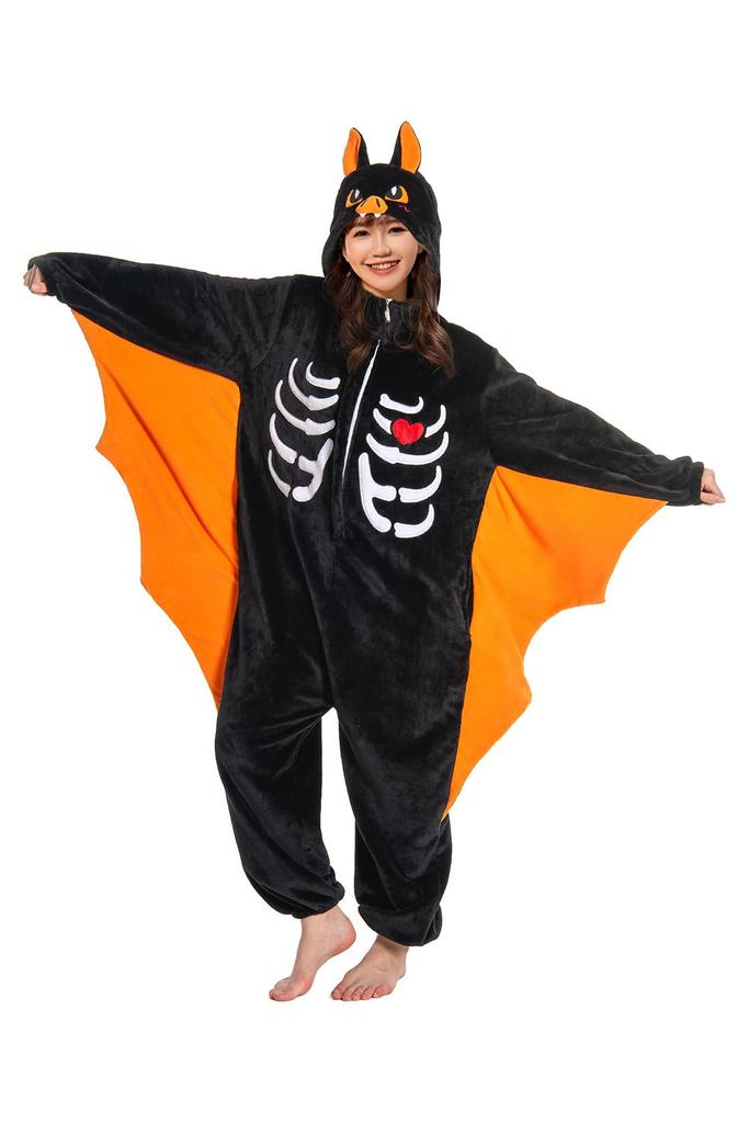 OLAOLA Bat Kigurumi Pajamas for Bat Cosplay Halloween Animal Warm and Perfect for Parties and Cold Weather Protection Adults, Costume, Costume,