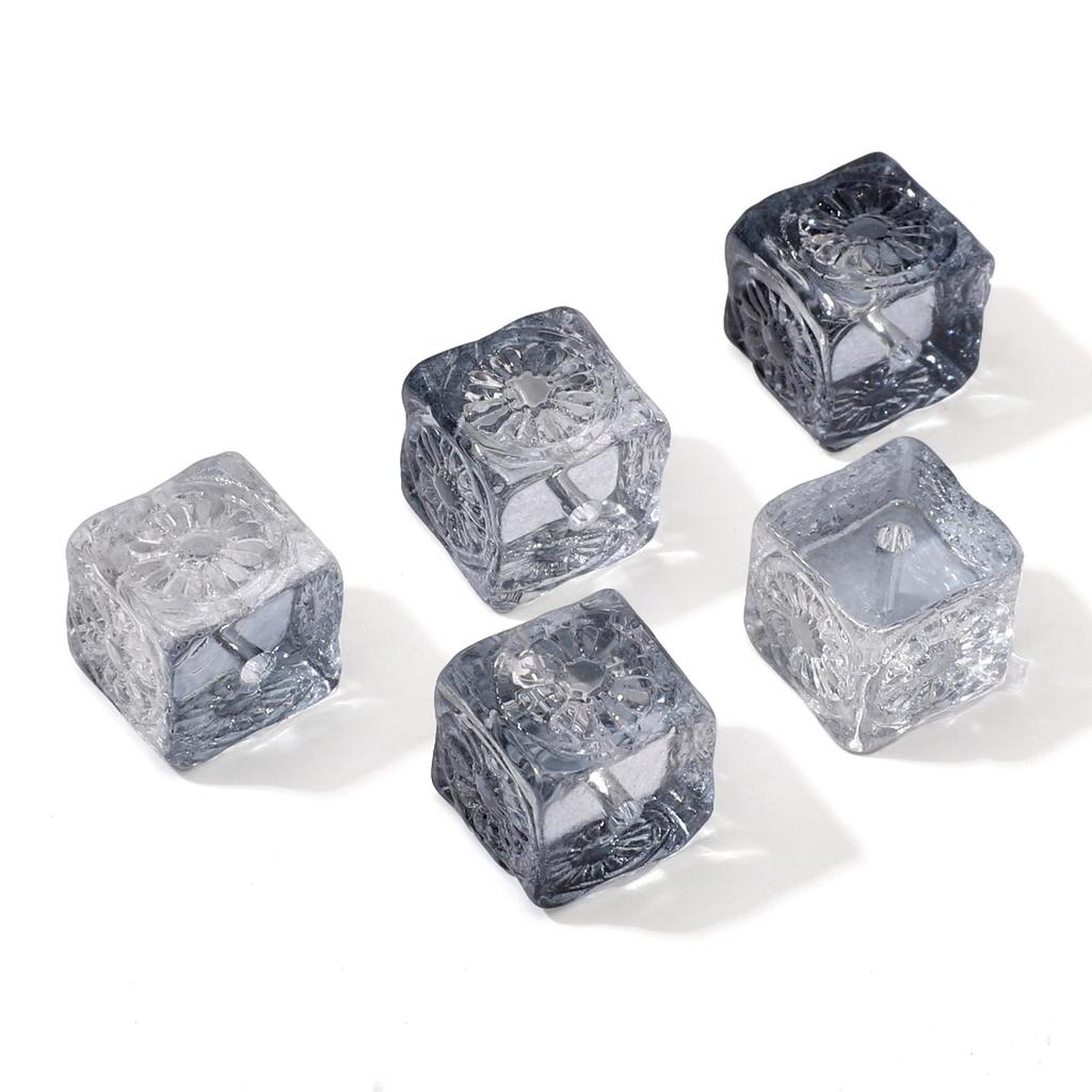 5Pcs Glass Beads Magic Cube Loose Spacer Beads for Jewelry Making DIY Bracelet Necklace