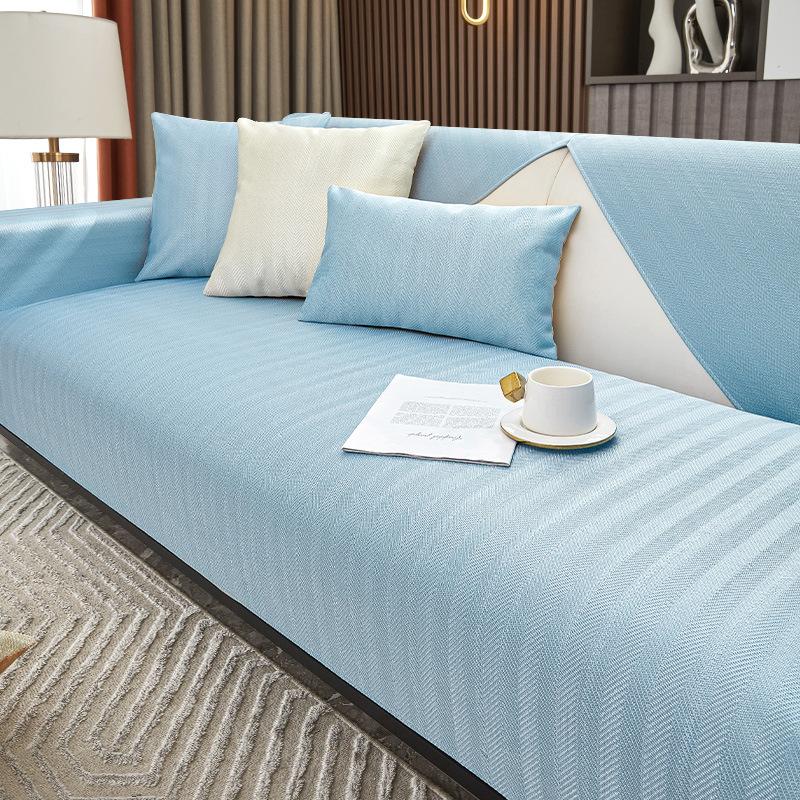 Cooles Eisseiden-Sofakissen für den Sommer, Sommersitzkissen für den Sommer, rutschfester Sofabezug, Neu 2024, Sitzkissenbezug, Stoff