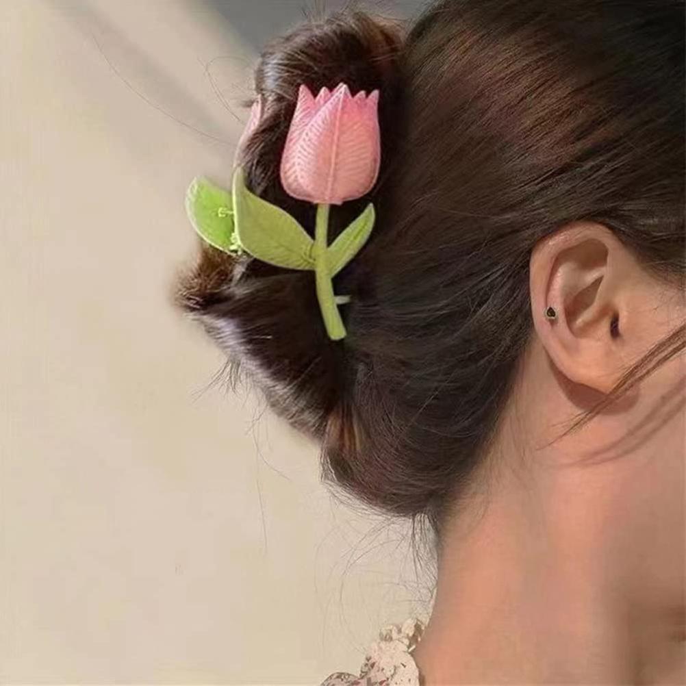 Flower Hair Claw Clips Tulip Hair Clip Hair Clamps Hair Styling Clips Hair Accessories for Women and Girls