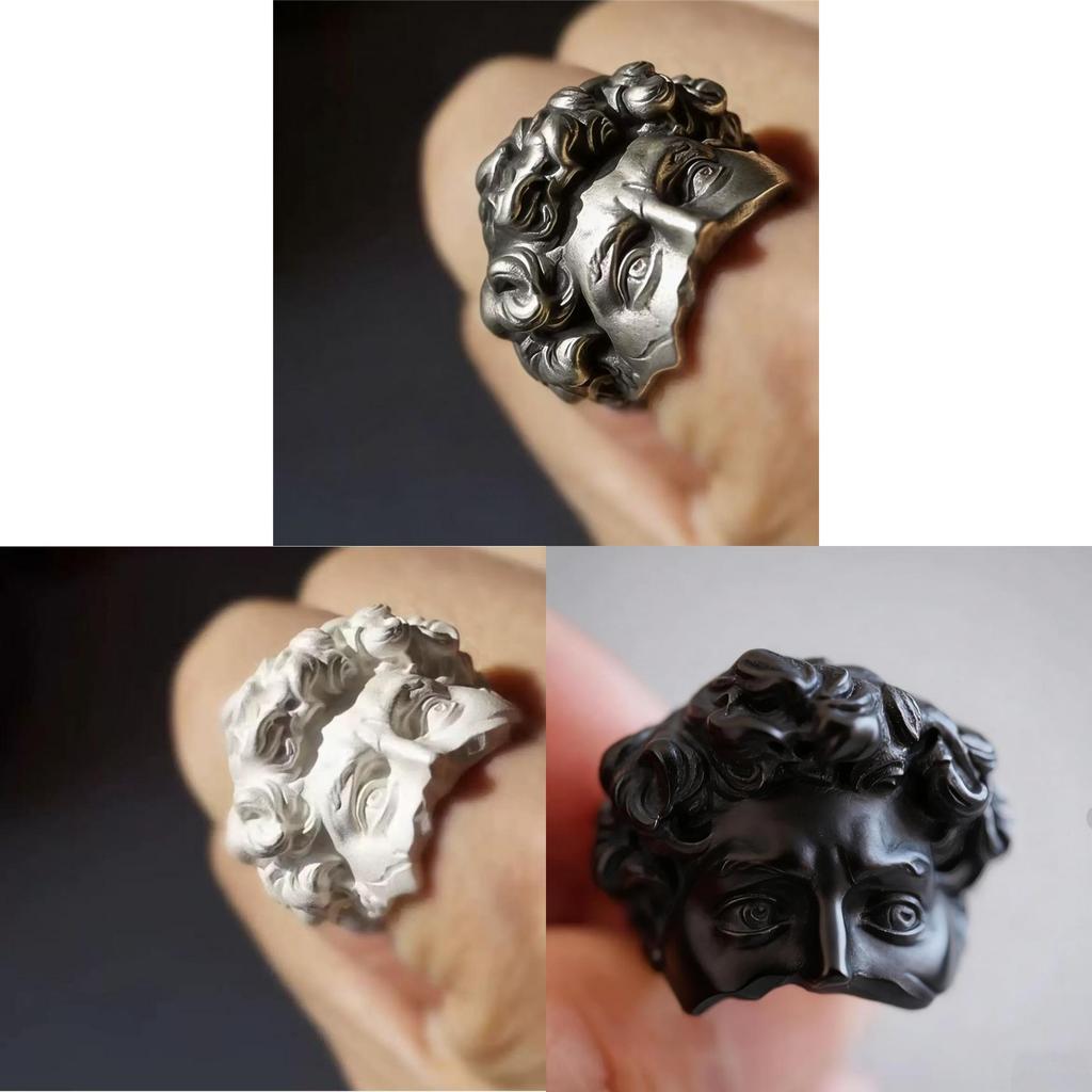 Vintage Art Ring With Enamel Finish For Men And Trendy Collectors