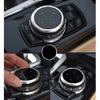 Fit For BMW X5 X6 2014 2015-2018 Silver Aluminum Console Multimedia Knob Cover