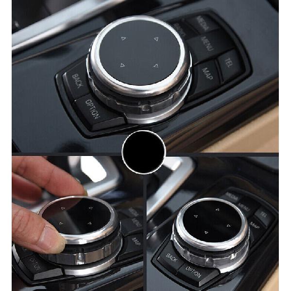 Fit For BMW X5 X6 2014 2015-2018 Silver Aluminum Console Multimedia Knob Cover