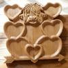 Highland Koe Charcuterieplank Rustieke Serveerplank met Compartimenten Houten Schaal voor Kaas Fruit Snacks Feest