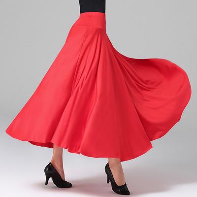 Flamenco Ruffle Dance Skirt Ballroom Big Swing Long Dress Belly Dance Skirt Stage Performance Costume