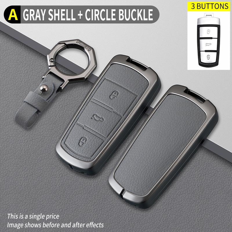 Zinc Alloy Leather Car Key Case For Volkswagen Cc Passat B6 B7 Passat 3C Cc Maogotan R36 B5 B7L Key Holder Car Key Case