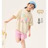 Girl's 100% Cotton Short Sleeve Jelly Letter Print T-Shirt