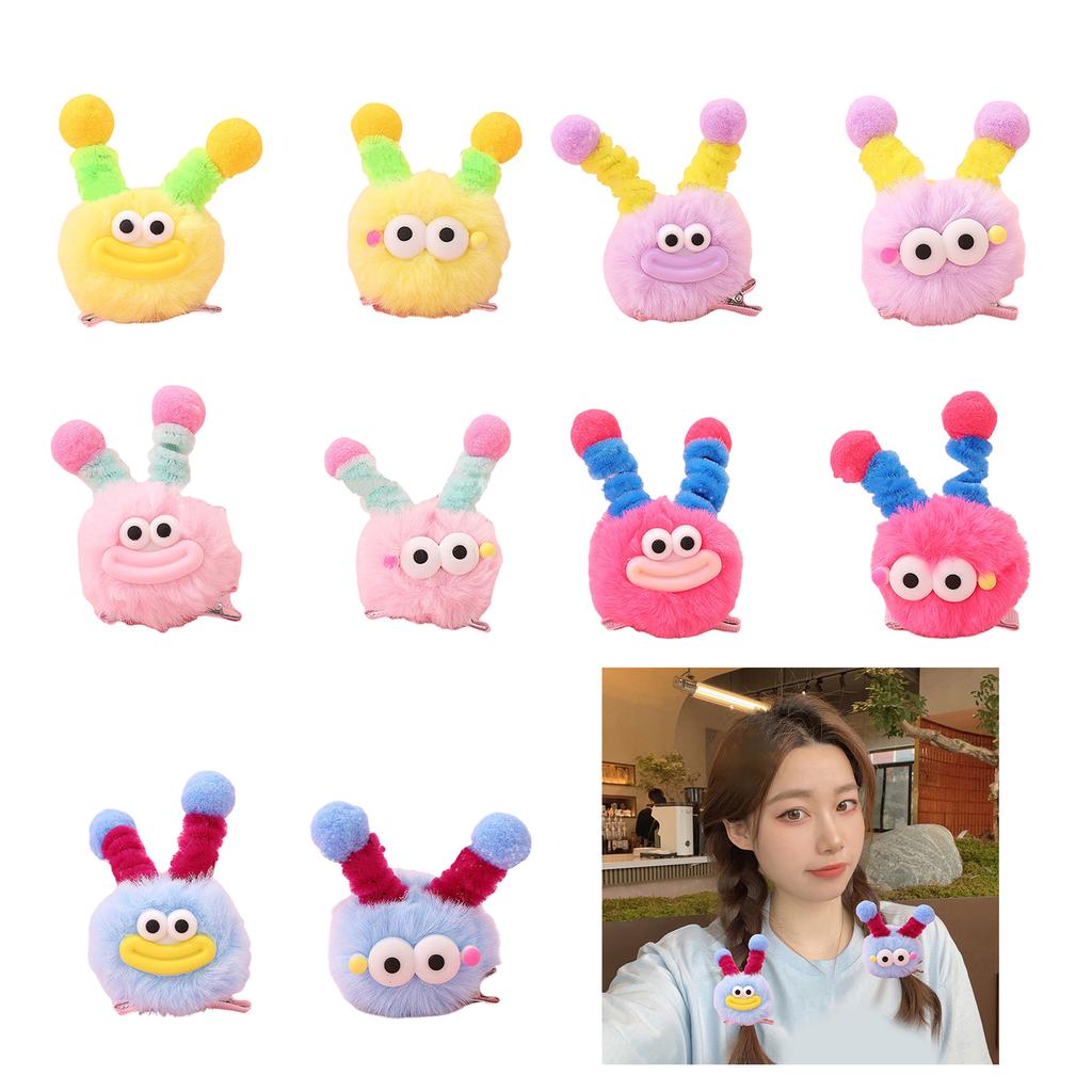 Furry Cartoon Plush Hair Clip Little Monster Barrettes Duckbill Hairpin for Women and Girl Party Accessories Headwear