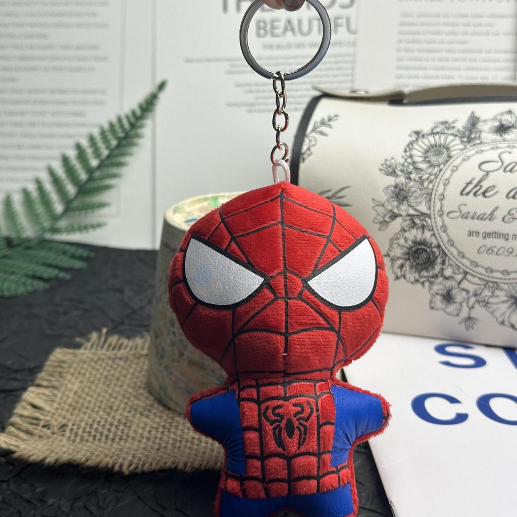 Q Version Avengers Plush Keychain: Captain America & Spider-Man Anime Dolls