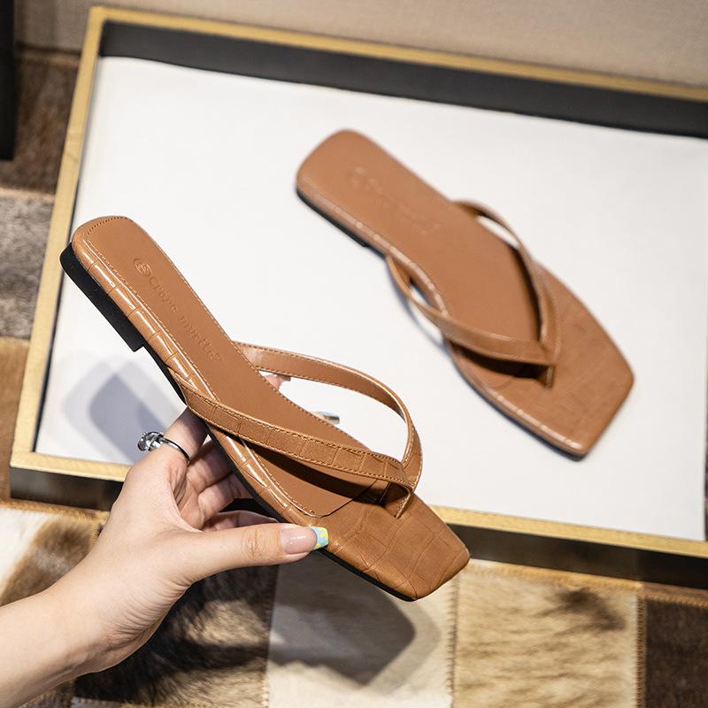 

Grape mother s same 2025 summer new flip-flops slippers square head cat heel wearing high heels cool slippers women 40