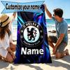 Personalisierter Strandtuch mit individuellem Namen und F.C. Aufdruck, für Reise, Camping, Strandparty, Heimdekoration, Geburtstagsgeschenk für Familie & Freunde