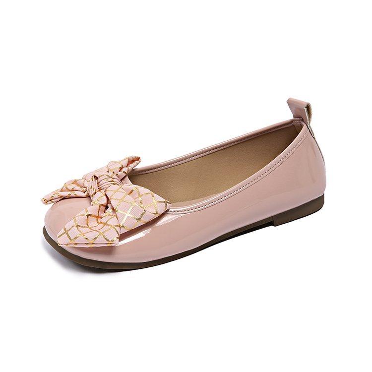 

Bow large size shallow mouth single shoes girl 2025 spring and summer new gentle fairy style with skirt Mary Jane small leather shoes 35 розовый