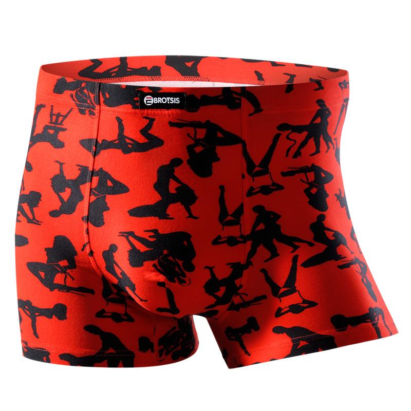 

Personalized Fashion Men s Boxer Shorts Trend Sexy Printing Men s Underwear Slimming XL червоний