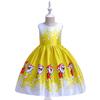 Christmas Children'S Dress Cartoon Printed Satin Cloth Performance Christmas Dance Performance Dress