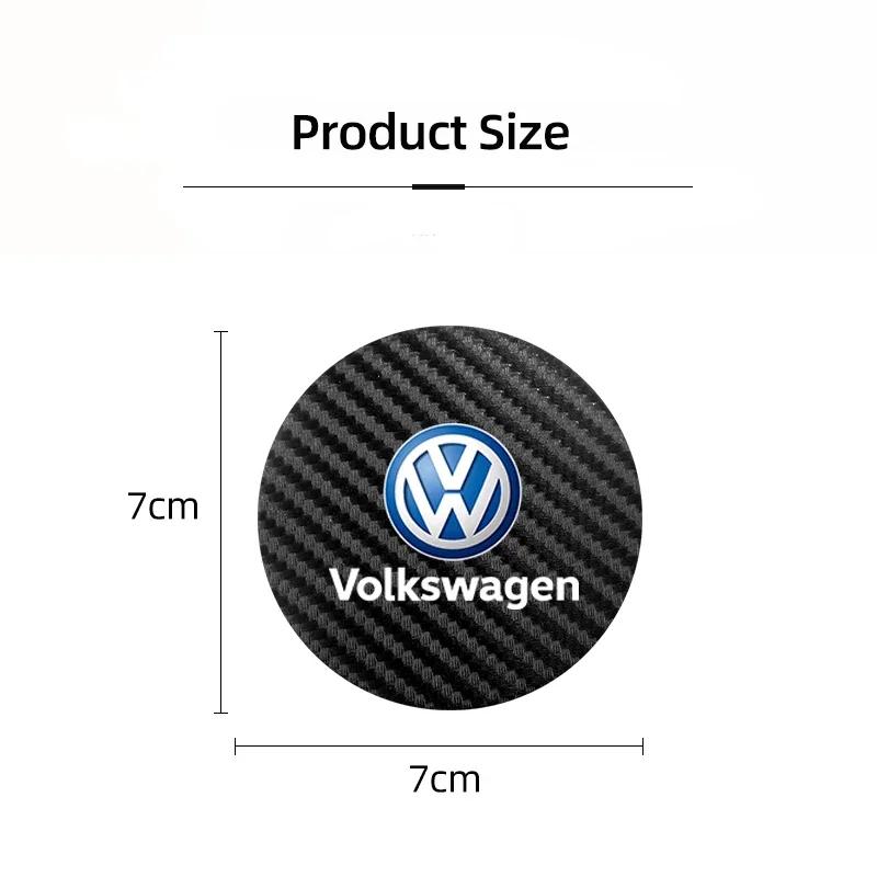 Car Emblem Anti-Slip Pad Water Cup Mat Holder Drink Coaster For VW R Line GTI Polo Golf Passat CC Tiguan Arteon Touareg Scirocco