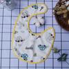6-Layer Cotton Baby Bib - 360° Absorbent Gauze, Korean Style