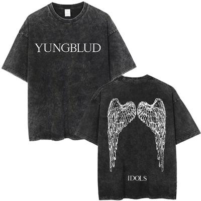 Rocker Yungblud IDOLS Wings World Tour 2025 T-shirt Men Women Rock Harajuku Vintage Washed T Shirts Casual Oversized T-shirts