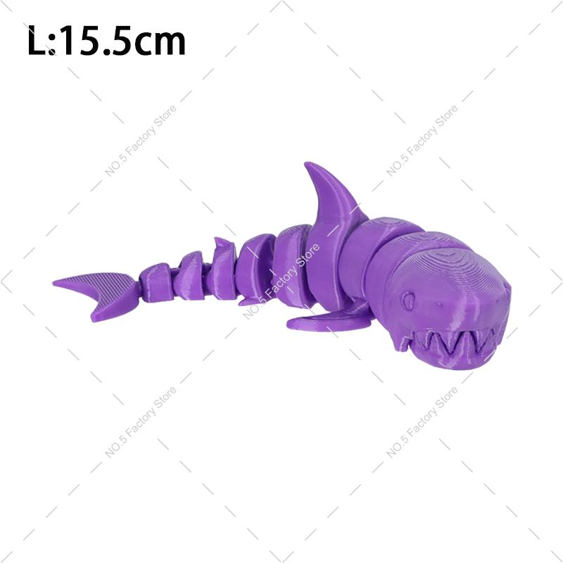 3D Printed Shark Action Figures Multi-Jointed Movable Animal Craft Figurine Home Ornament Christmas Gift For Child Toy