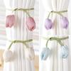 2pcs Classic Elegant Tulip Curtain Tiebacks Polyester, Easy Installation, Ideal for Curtain Strap, Enhances Room Style with Floral Decor