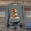 Women's Fashion Casual Long Sleeve Loose Christmas Printed Sweatshirt