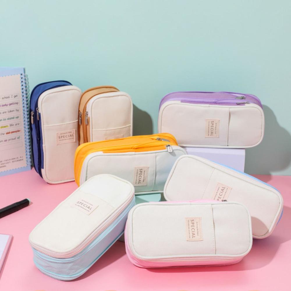 

Холст пенал цветной пенал милые сумки для хранения школьные принадлежности